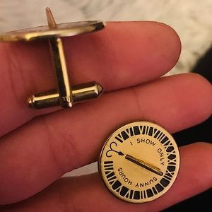 Pair of Hickok cuff links with sundials